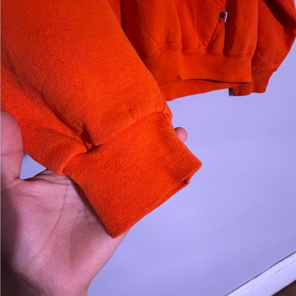 Russell Athletic Riddell Vintage 90s Orange Hooded Sweatshirt for Men size L - Picture 5 of 11